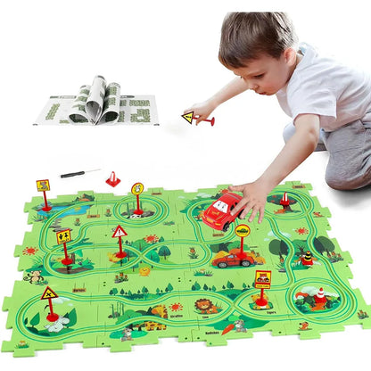 kids Puzzle Toys Racing Car Track